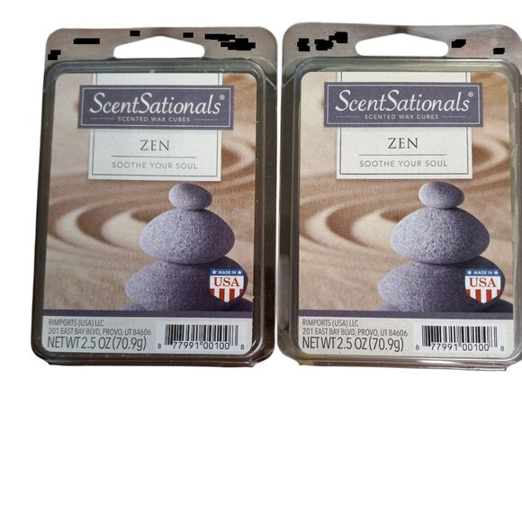 Scentsationals Zen Scented Wax Cubes 2 Pack 2.5 Oz Each USA Aromatherapy NEW - Picture 2 of 4